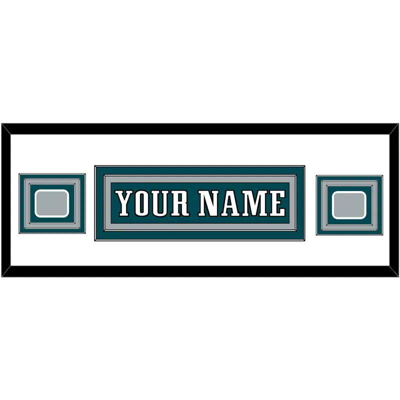 Philadelphia Nameplate & 2x Super Bowl Jersey Patches - Home Green - Triple Mat 2