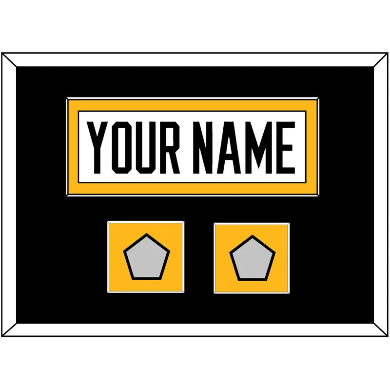 Pittsburgh Nameplate & 2 Stanley Cup Finals Patches - Road White - Single Mat 3