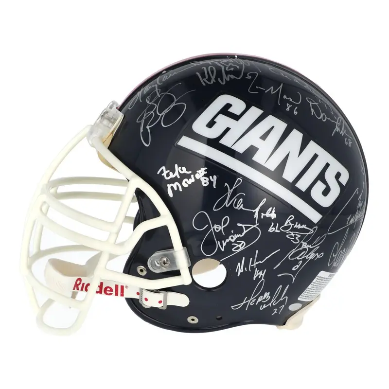1986 New York Giants Super Bowl Champs Team Signed Full Size Helmet Steiner COA