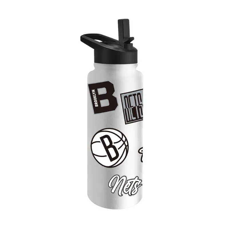 Brooklyn Nets 34oz White Dreamweave Quencher Bottle
