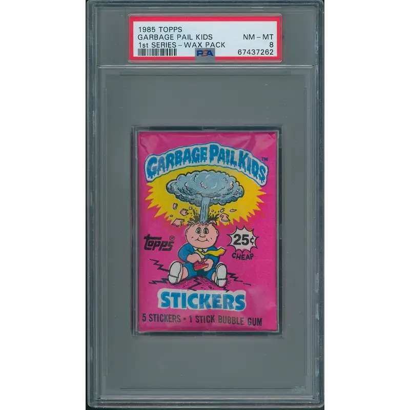 1985 Topps Garbage Pail Kids Unopened 1st Series Wax Pack PSA 8 (w/ price)