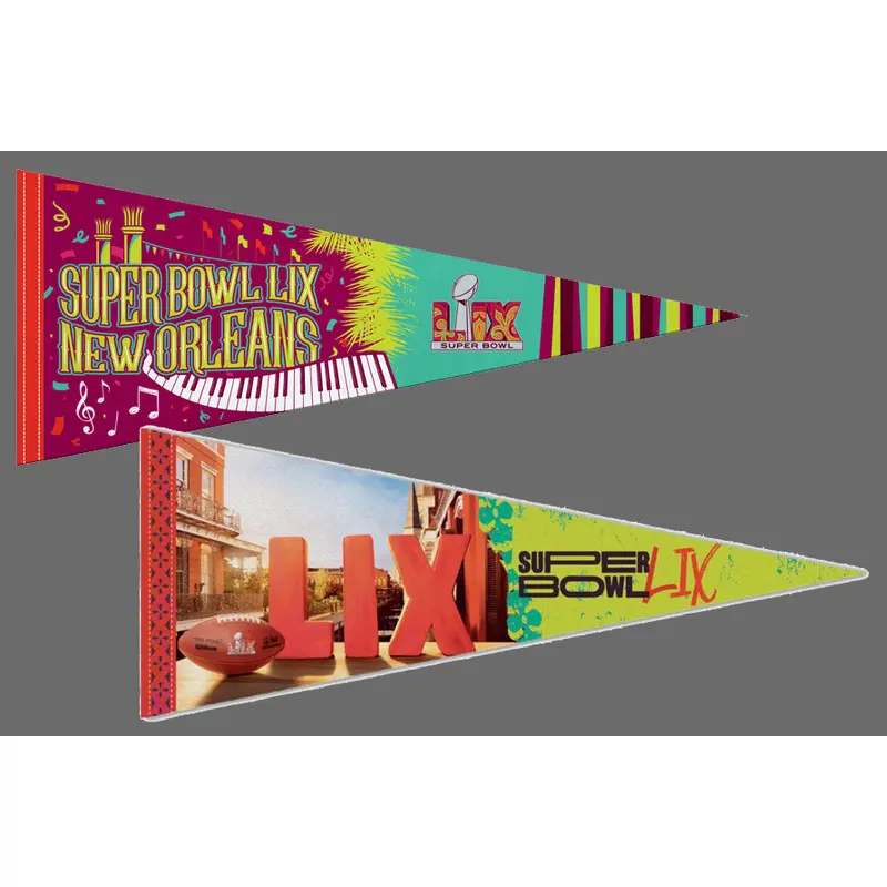 COMBO: Super Bowl LIX (New Orleans 2025) Official Premium Felt Pennants 2 PENNANT SET