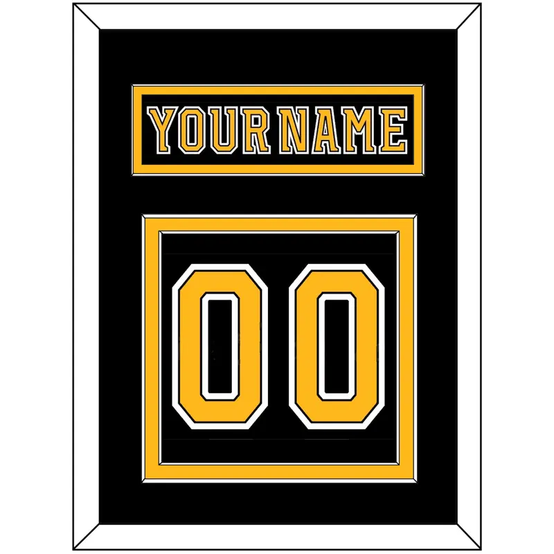 Boston Nameplate & Number (Back) - Home Black (2007-2017) - Double Mat 2