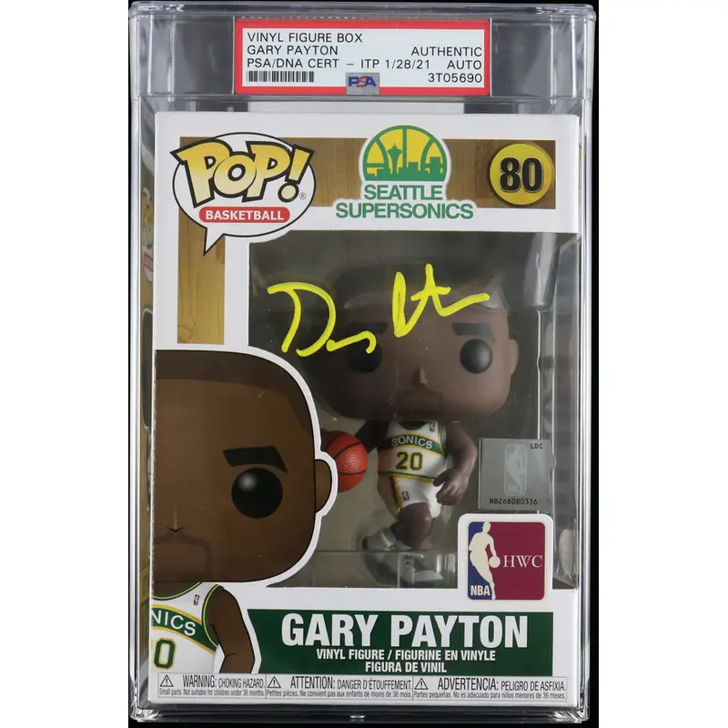 Gary Payton Signed Funko Pop #80 PSA/DNA Encapsulated Autographed Supersonics