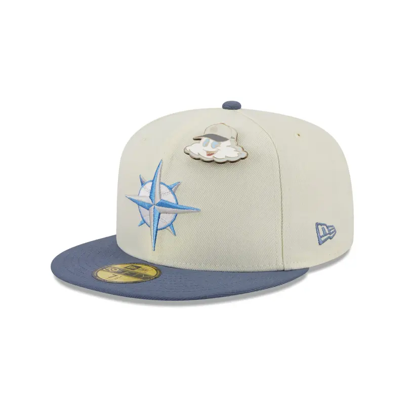 New Era 59fifty Fitted Cap Seattle Mariners THE ELEMENTS - Chrome White/Blue