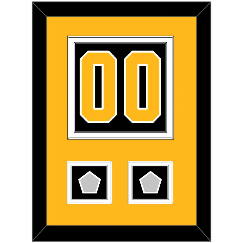 Pittsburgh Number (Back) & 2 Stanley Cup Champions Patches - Home Black - Double Mat 3