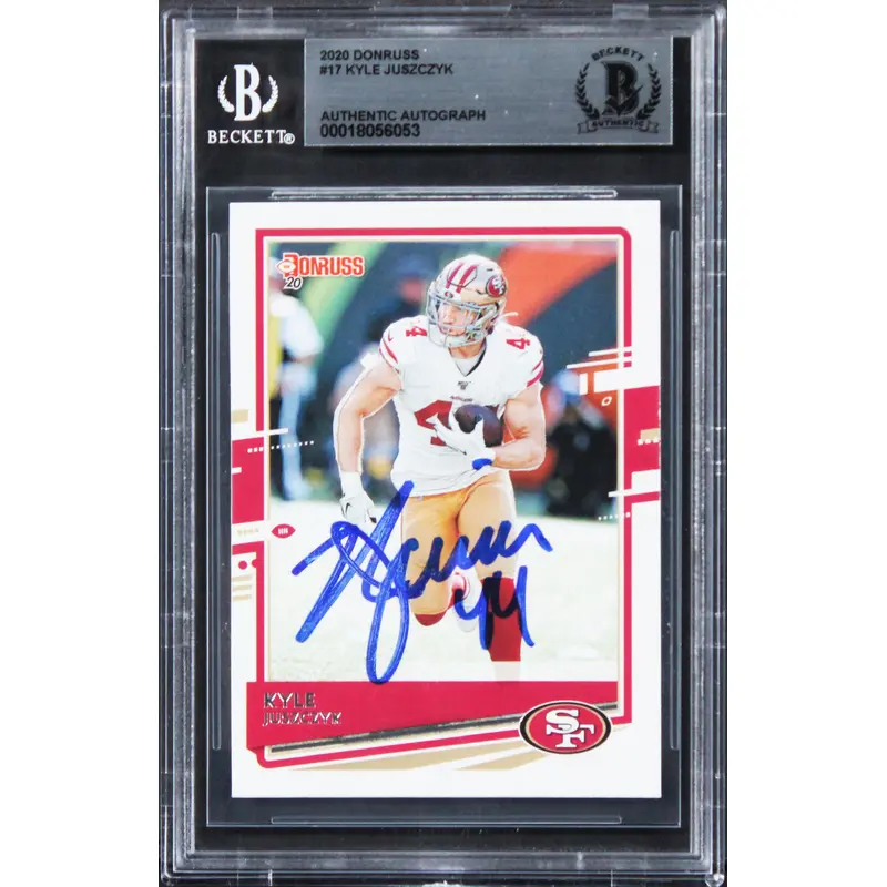 49ers Kyle Juszczyk Authentic Signed 2020 Donruss #17 Card BAS Slabbed 2
