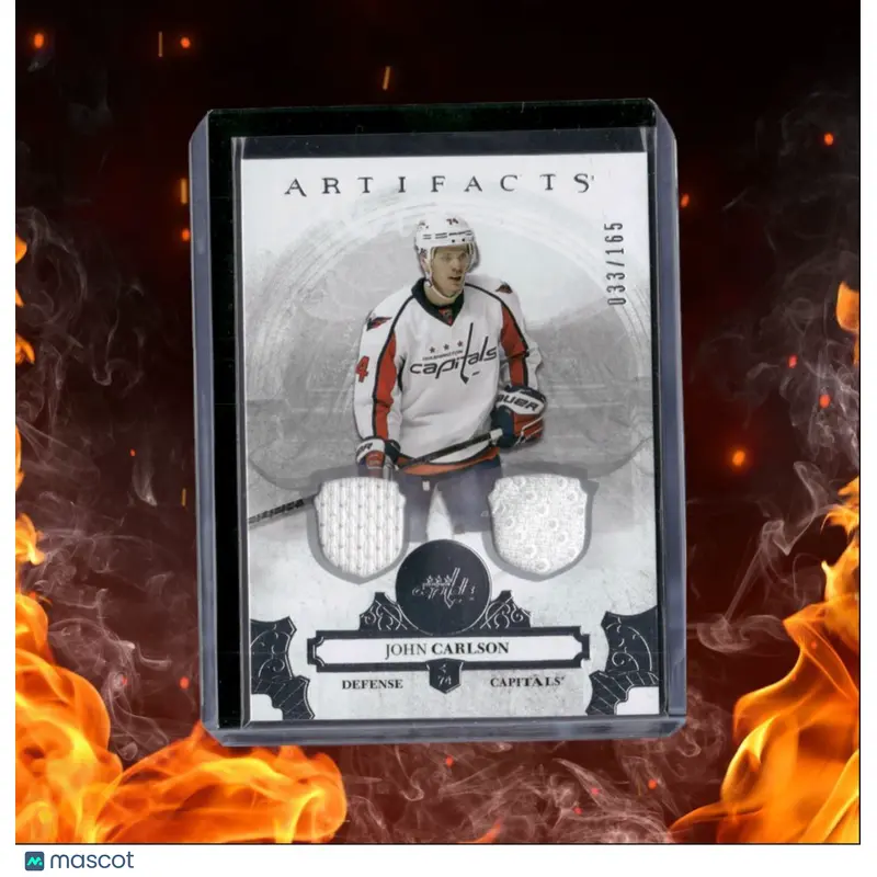 2017-18 Upper Deck Artifacts John Carlson Materials Silver Dual Jersey 033/165