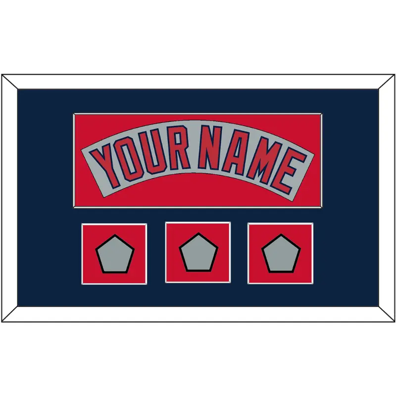 Boston Nameplate & Three World Series Jersey Patches - Road Gray (1992-2008)- Single Mat 4