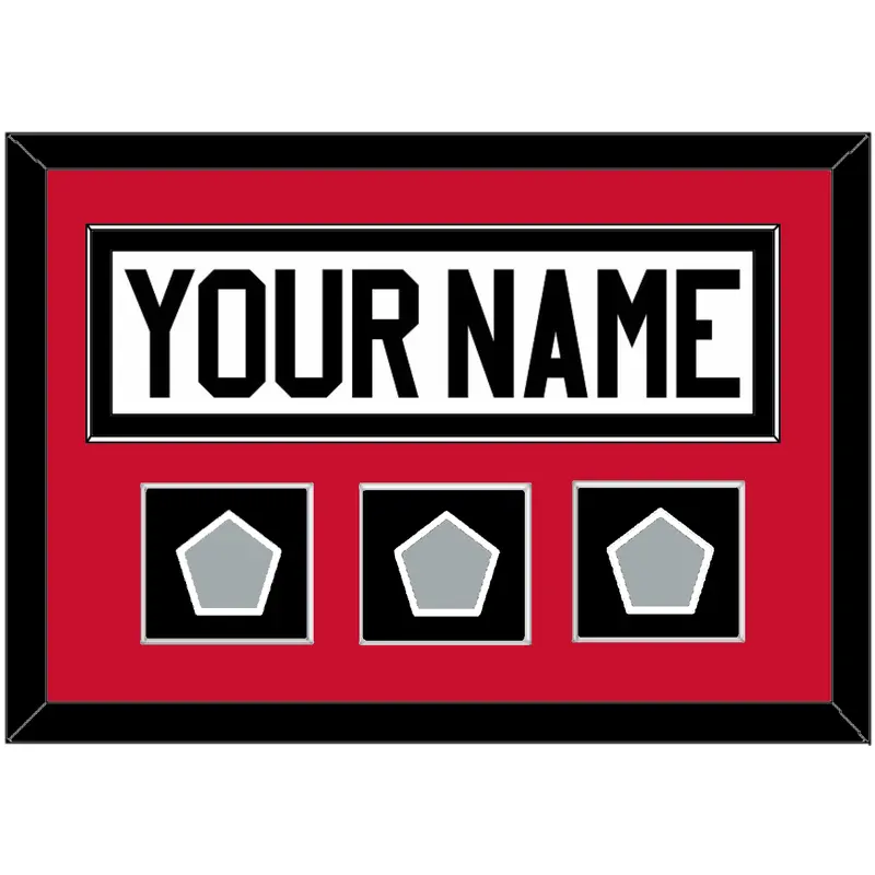 Chicago Nameplate & 3 Stanley Cup Champions Patches - Road White (2007-2017) - Single Mat 2