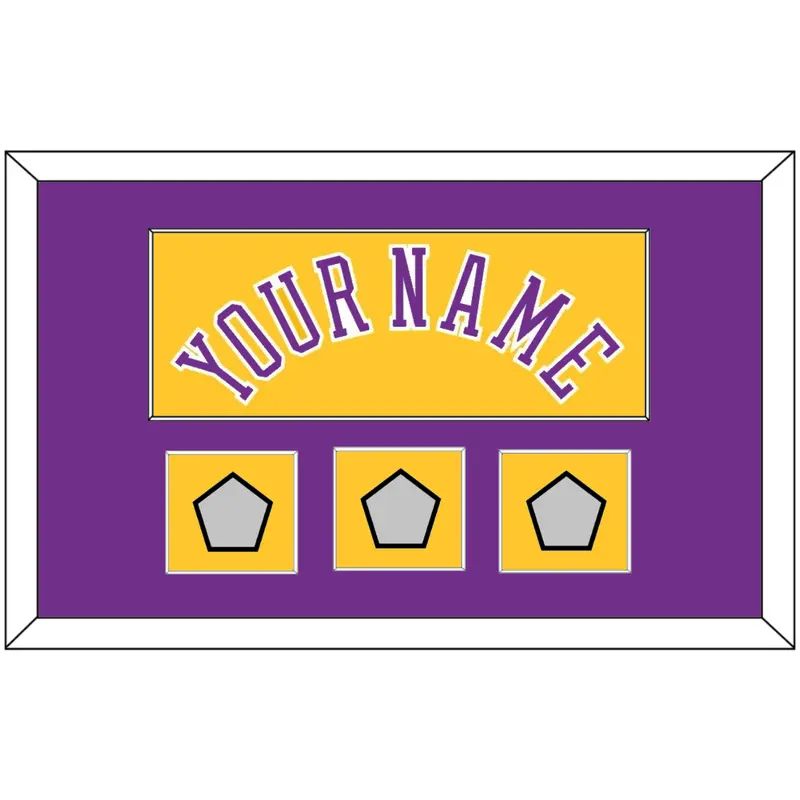 Los Angeles Name & 3 Trophy Patches - Home Yellow (1978-1997) - Single Mat 2
