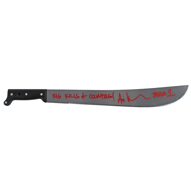 Ari Lehman Friday The 13th "146 Kills & Counting" Signed Machete BAS Witnessed