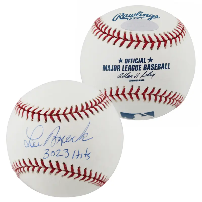 Cardinals Lou Brock "3023 Hits" Authentic Signed Oml Baseball Steiner