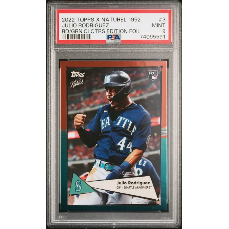 Julio Rodriguez 2022 Topps X Naturel 1952 Red/Green Foil PSA 9 Mint