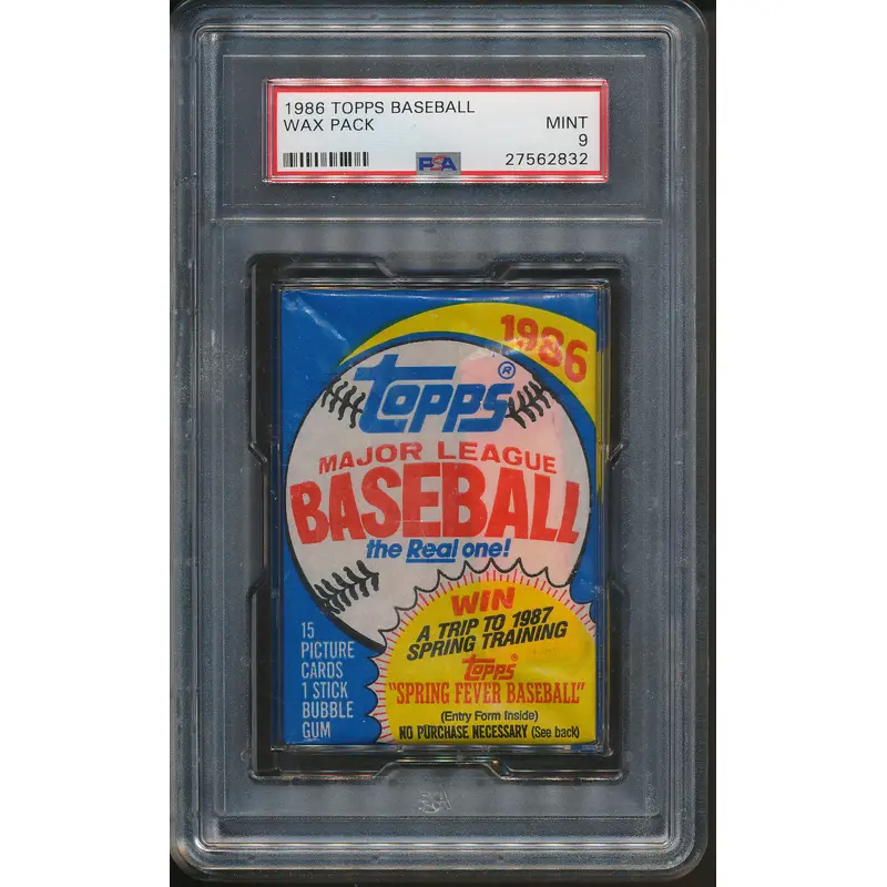 1986 Topps Baseball Unopened Wax Pack PSA 9