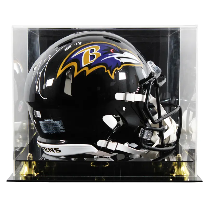 Ravens Ray Lewis "HOF 18" Signed Full Size Speed Proline Helmet W/ Case BAS Wit