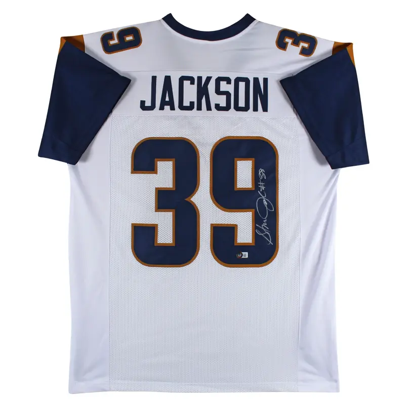 Steven Jackson Authentic Signed White Pro Style Jersey Autographed BAS Witnessed