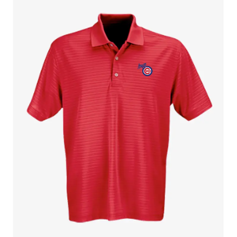 Men's Iowa Cubs Textured Stripe Polo, Red