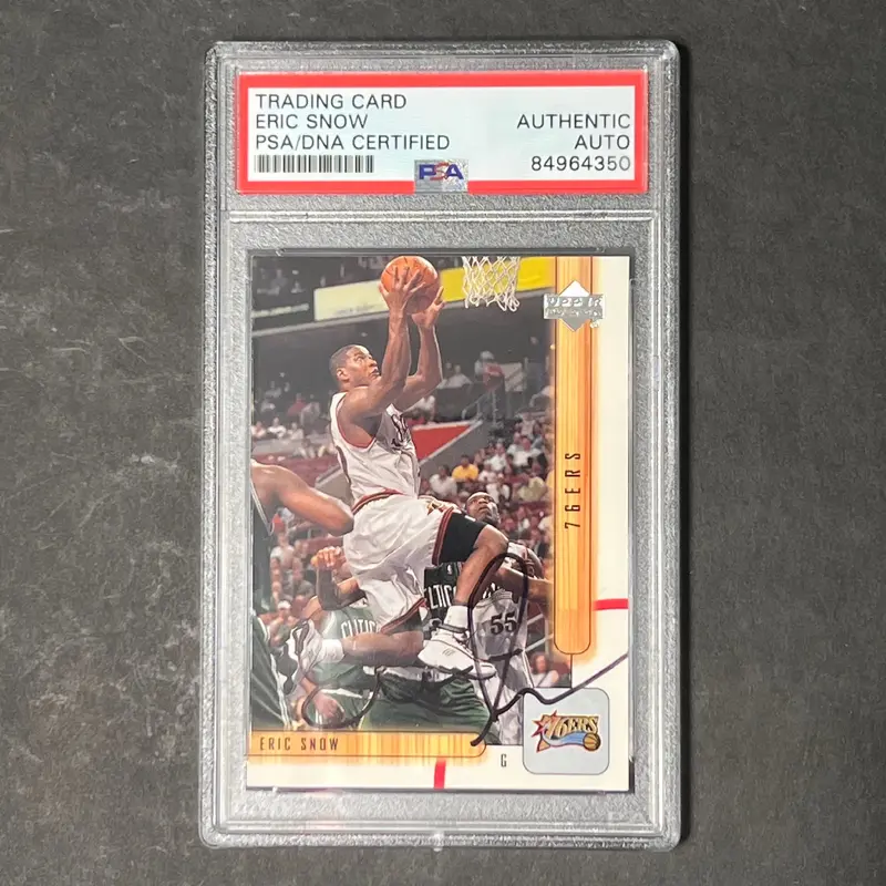 2001-02 Upper Deck #127 Eric Snow Signed Card Auto PSA Slabbed 76ers