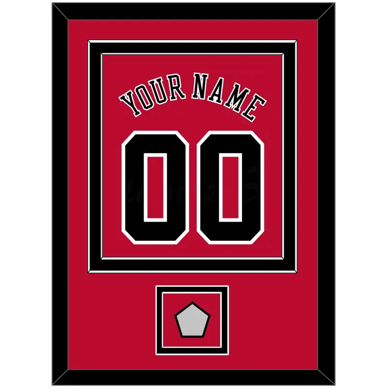 Chicago Name & Number With 6X Champions Patch - Road Red (1986-2017) - Double Mat 2