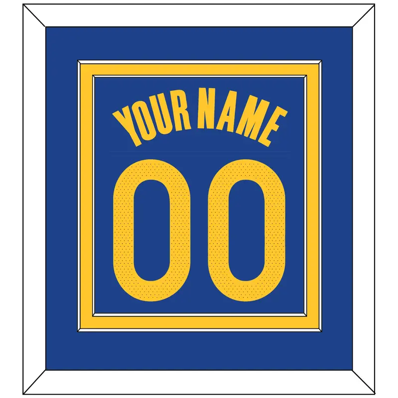 Golden State Name & Number - Blue Icon - Double Mat 2