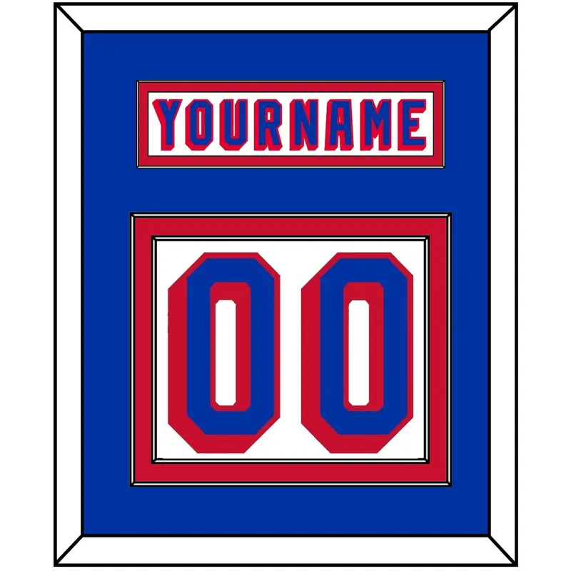 New York Nameplate & Number (Back) - Home White (1978-1990) - Double Mat 2