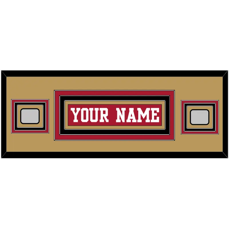 San Francisco Nameplate & 2 Super Bowl Patches - Home Red - Triple Mat 10