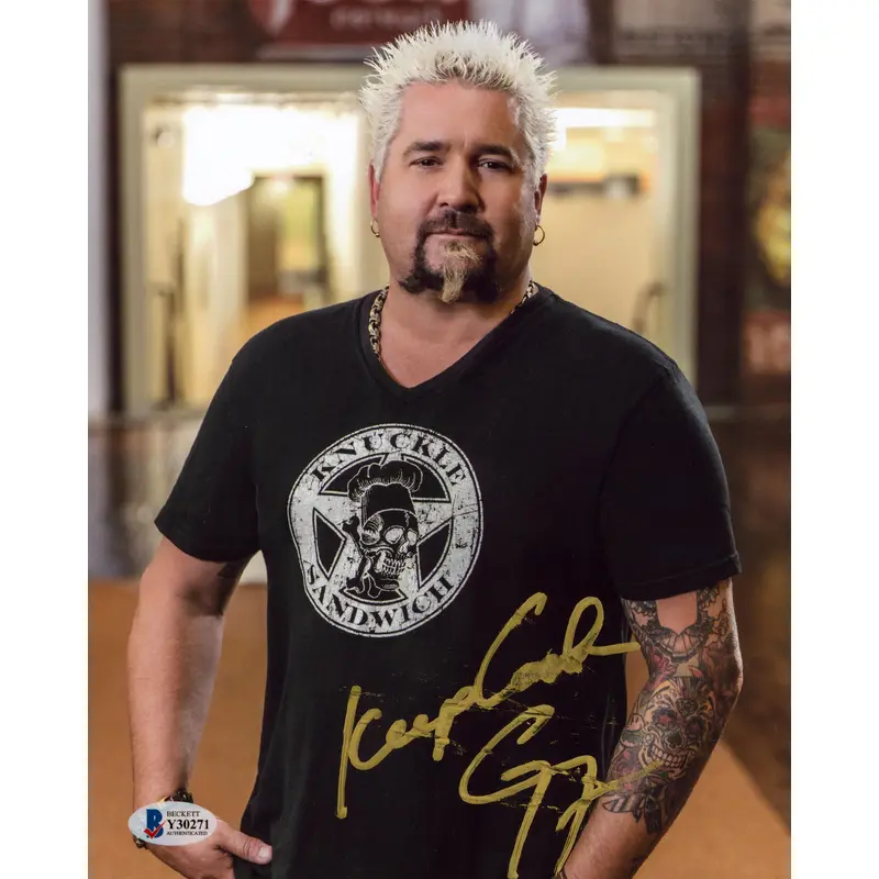 Guy Fieri Diners, Drive-Ins & Dives "Keep Cool" Signed 8x10 Photo BAS #Y30271
