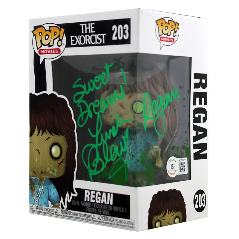 Linda Blair The Exorcist 2x Inscribed Signed Funko Pop Vinyl Figure BAS #BC17377