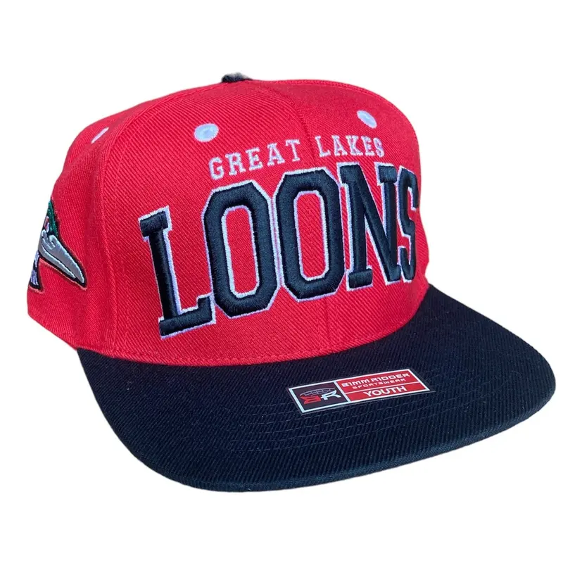 Great Lakes Loons Bimm Ridder Red & Black Snapback - Youth