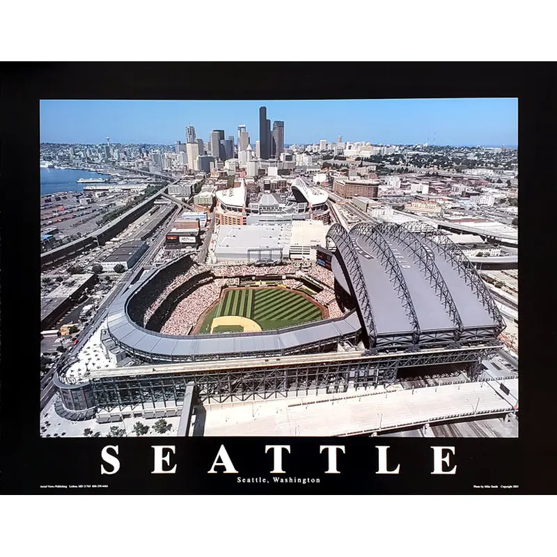 Seattle Mariners Safeco Field Gameday Premium 22x28 Poster Print - Aerial Views 2003
