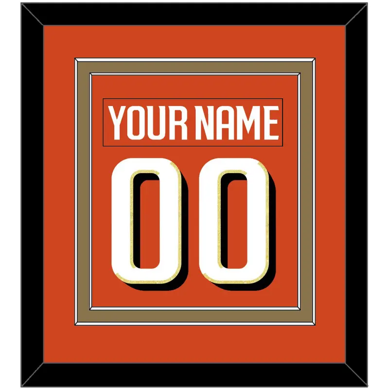 Anaheim Nameplate & Number (Back) Combined - Home Orange - Double Mat 4