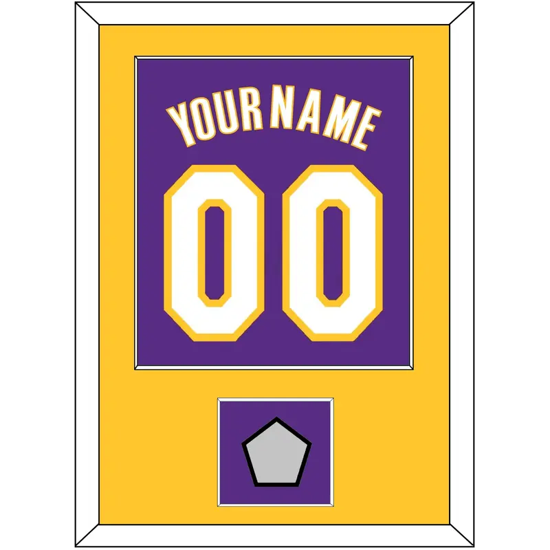 Los Angeles Name & Number With Champions Patch - Road Purple (1999-2004) - Single Mat 2