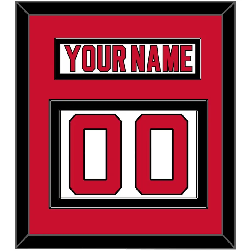 New Jersey Nameplate & Number (Back) - Home White (1992-2007) - Double Mat 2