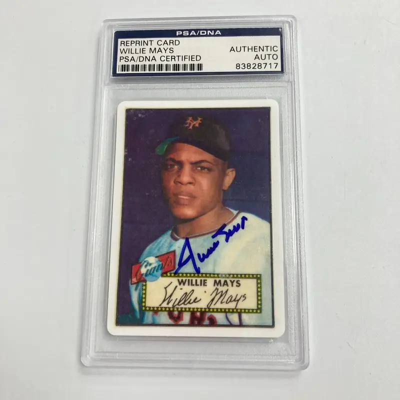 1952 Topps Willie Mays RC Signed Porcelain Baseball Card PSA DNA