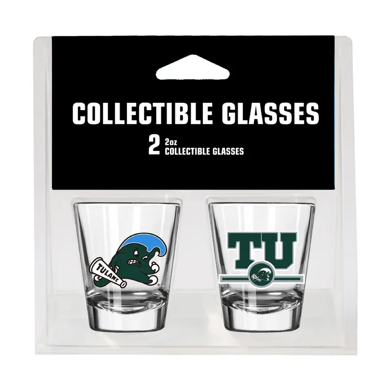 Tulane Campus Colors 2oz Letterman Shot Glass 2 Pack