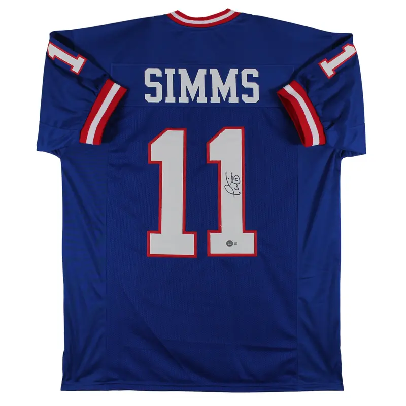 Phil Simms Authentic Signed Blue Pro Style Jersey Autographed BAS Witnessed
