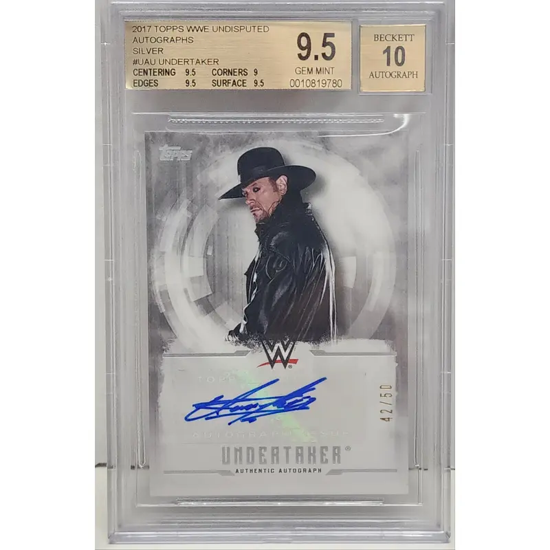 Undertaker 2017 Topps WWE Undisputed Silver Auto #42/50 BGS 9.5 Auto 10