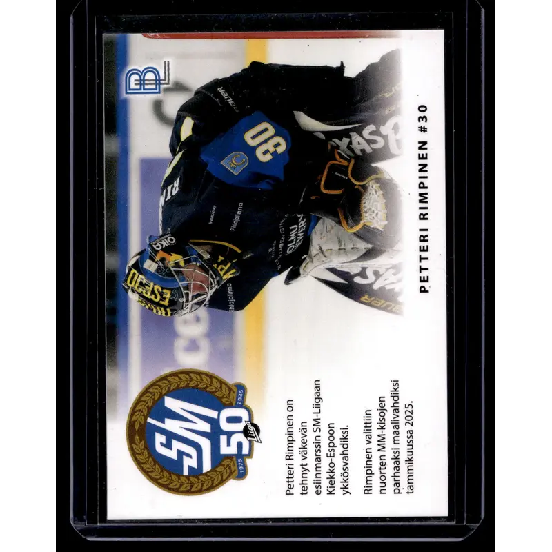 2024-25 Blueline Kiekko-Espoo Team Set - Match Card - Petteri Rimpinen #1