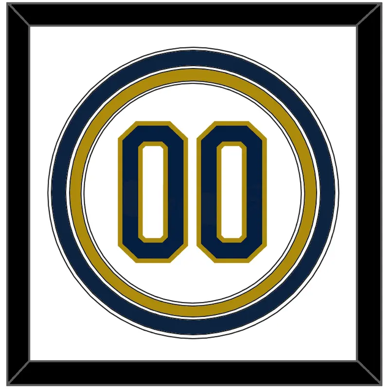 Notre Dame Baseball Number - Home White - Triple Mat 1