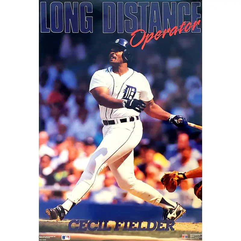 Cecil Fielder "Long Distance Operator" Detroit Tigers MLB Action Poster - Costacos 1990