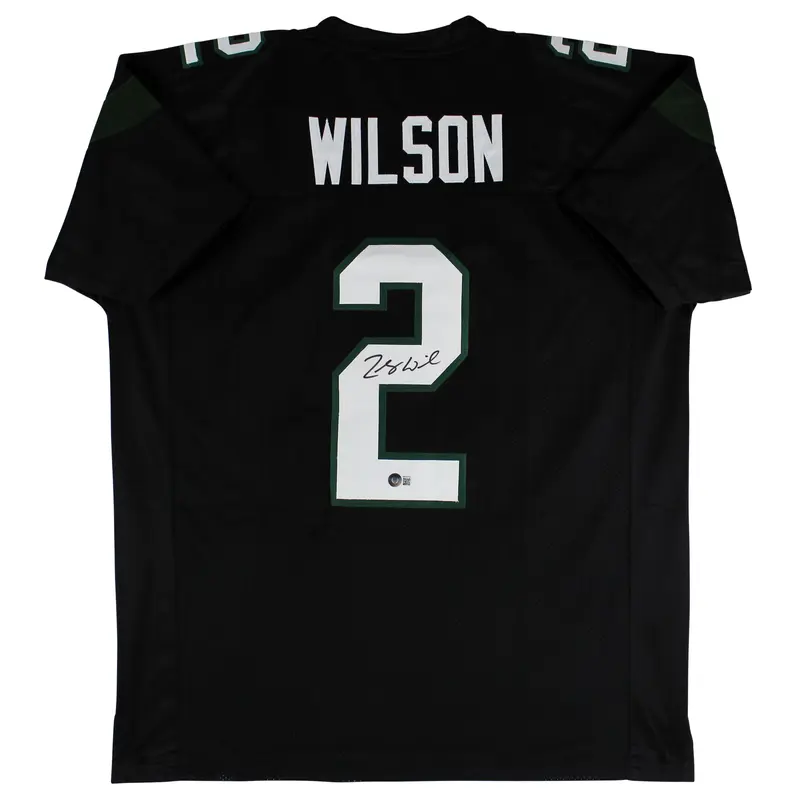 Zach Wilson Authentic Signed Black Pro Style Jersey Autographed BAS Witnessed