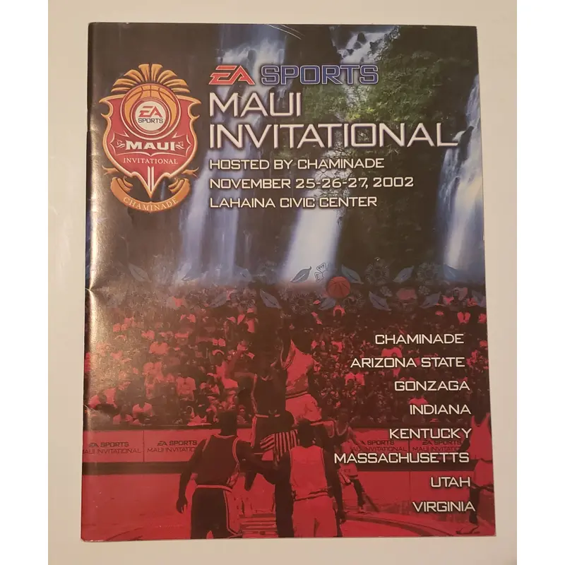 2002 Maui Invitational Basketball Program Indiana University, Kentucky, Gonzaga