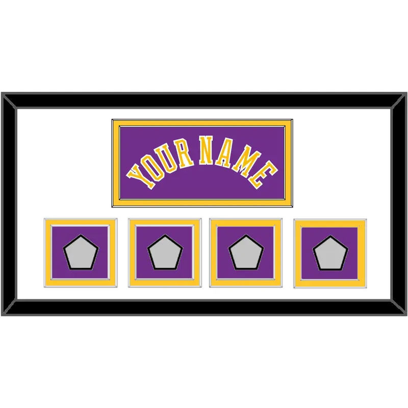 Los Angeles Name & 4 Trophy Patches - Road Purple (1978-1997) - Double Mat 1