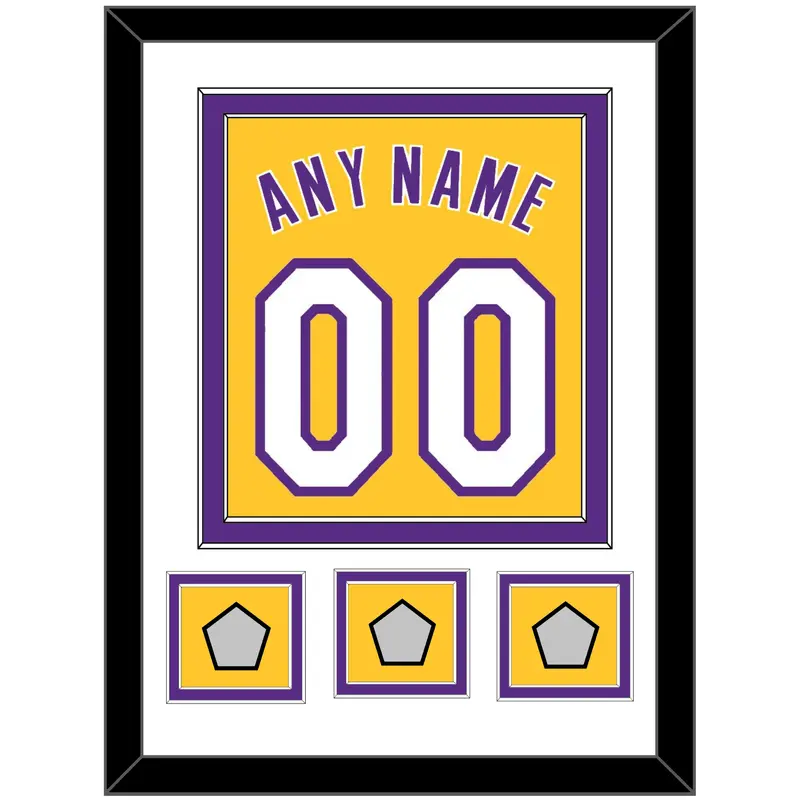 Los Angeles Name & Number With 3 Finals Patches - Home Yellow (1999-2018) - Double Mat 1