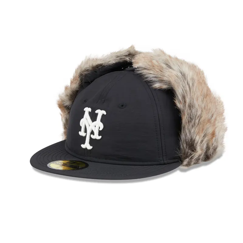 New Era - 59FIFTY Fitted Cap - WINTER DOGEAR - New York Mets - Black