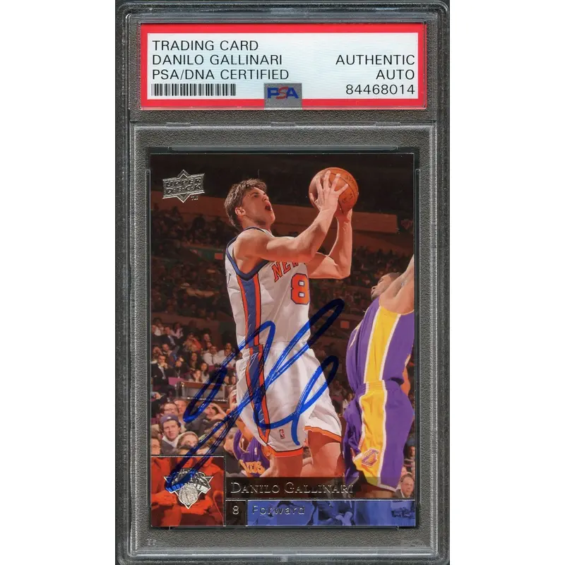 2009-10 Upper Deck #133 Danilo Gallinari Signed Card AUTO PSA Slabbed Knicks