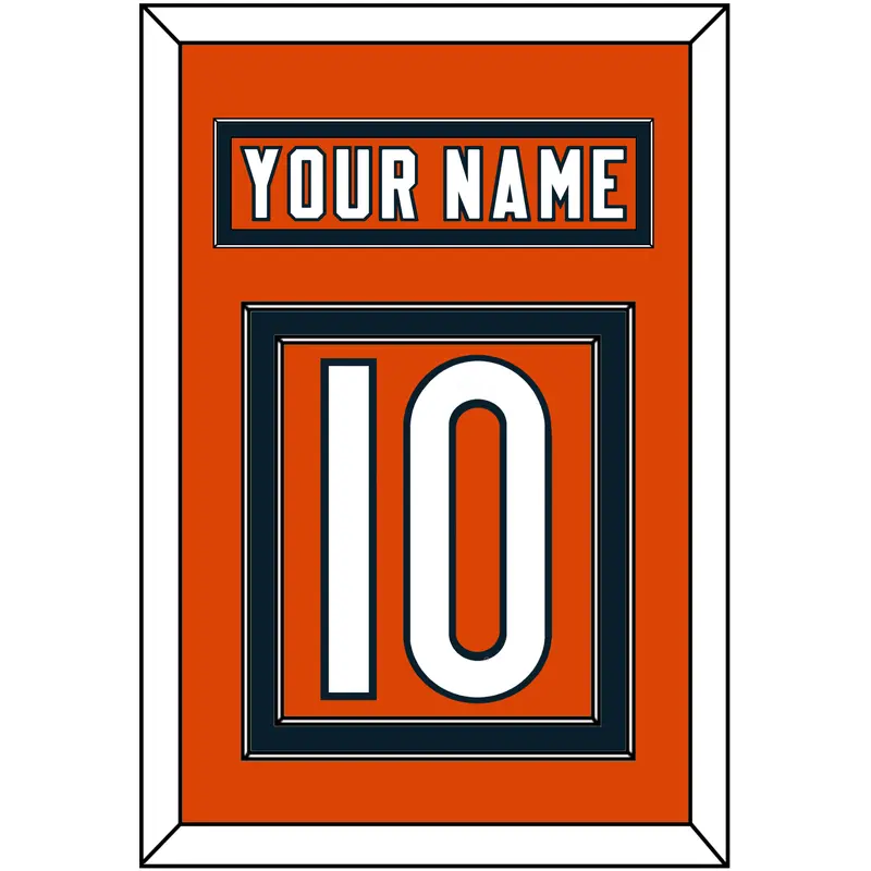 Chicago Nameplate & Number (Back) - Alternate Orange - Double Mat 2