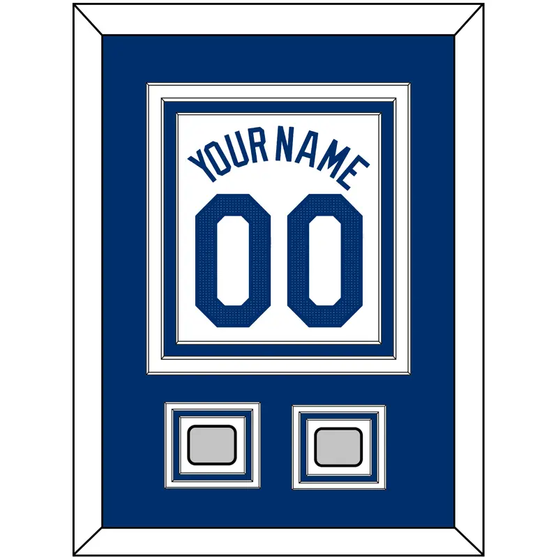 Los Angeles Name, Number & 2 World Series Jersey Patches - Home White - Triple Mat 2