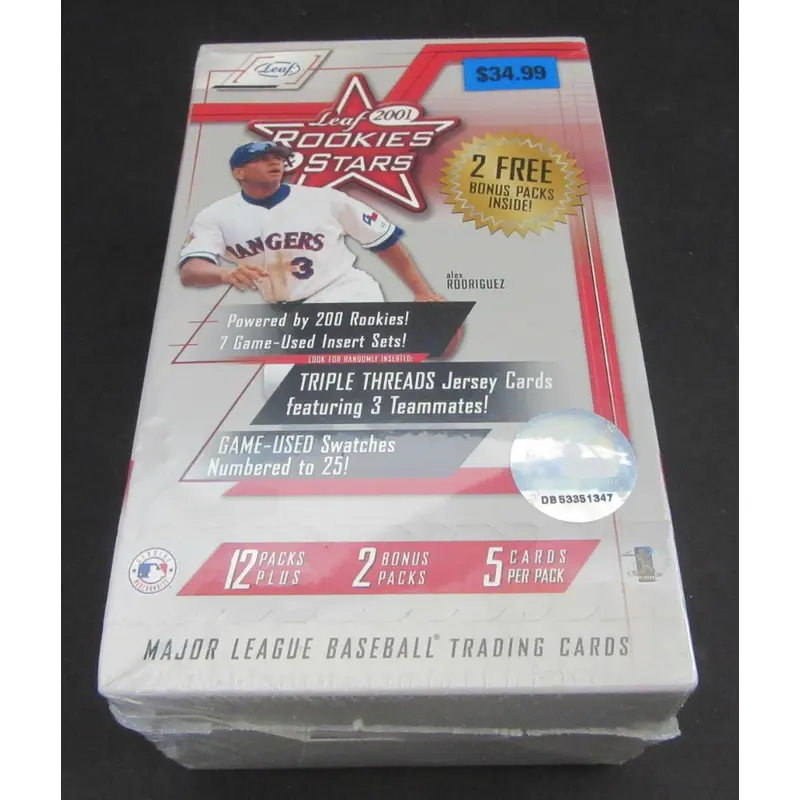 2001 Leaf Rookies & Stars Baseball Blaster Box (14/5)